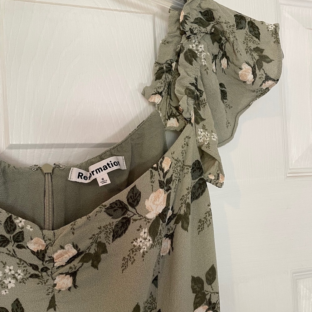 Reformation Butterfly Dress in Verde - Picture 4 of 9